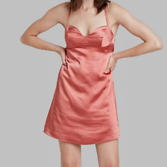 Women's Bra Cup Satin Slip Dress - Wild Fable - Picture 2 of 8